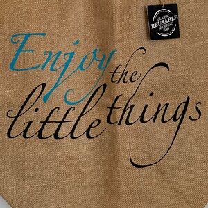 Reusable Shopping Tote Bag with Blue Handles